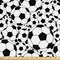 Ambesonne Soccer Fabric by the Yard, Monochrome Design Pattern of Classical Football Balls Cartoon Pattern Sports Themed, Decorative Fabric for Upholstery and Home Accents, White Black